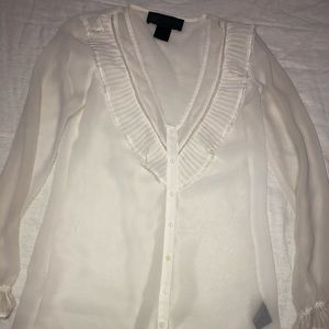 Kardashian kollection sheer white blouse